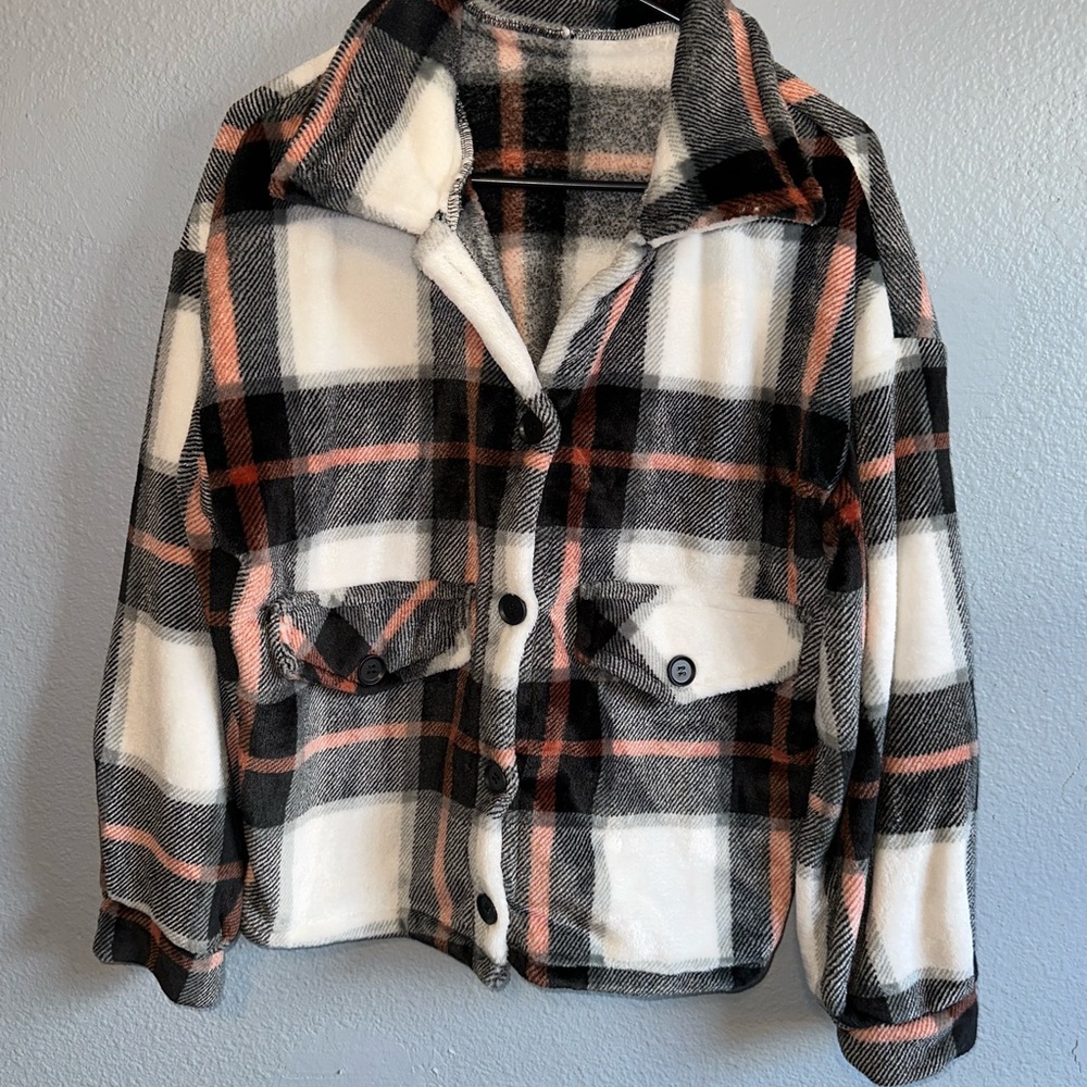 Fuzzy/Sherpa flannel jacket